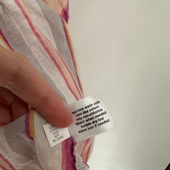 Lane Bryant Stripe Linen Blend Peplum Tank Top Pink - Picture 5 of 7